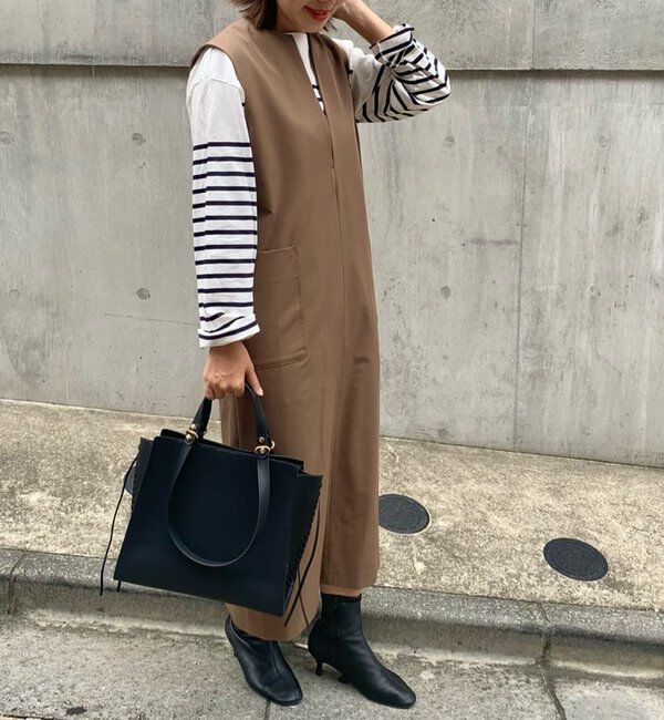  「《累計販売１万枚突破！・３サイズ展開》スリットネックジャンスカ」|ワンピース|