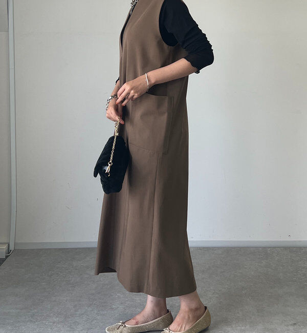  「《累計販売１万枚突破！・３サイズ展開》スリットネックジャンスカ」|ワンピース|