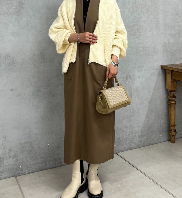  「《累計販売１万枚突破！・３サイズ展開》スリットネックジャンスカ」|ワンピース|