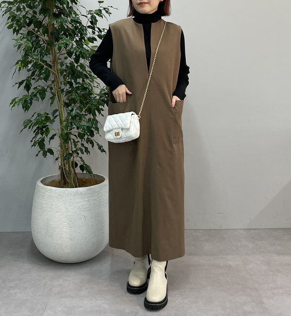  「《累計販売１万枚突破！・３サイズ展開》スリットネックジャンスカ」|ワンピース|