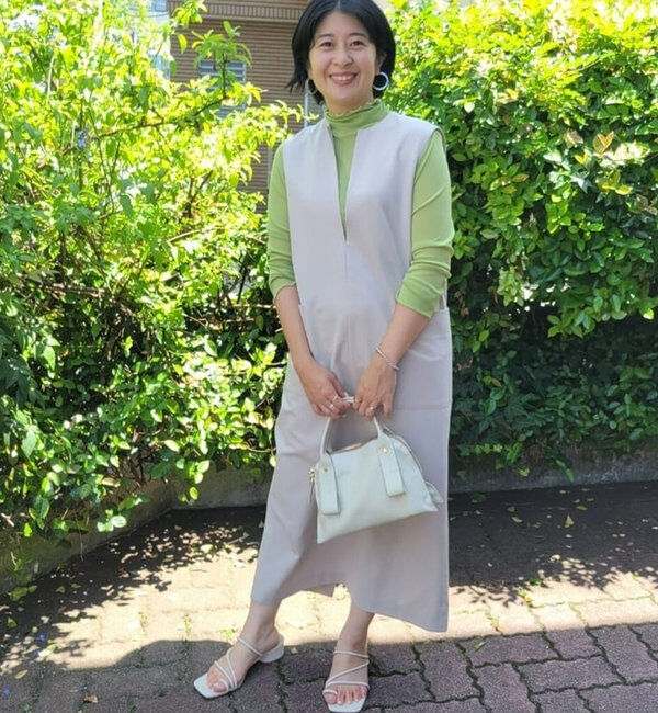  「《累計販売１万枚突破！・３サイズ展開》スリットネックジャンスカ」|ワンピース|