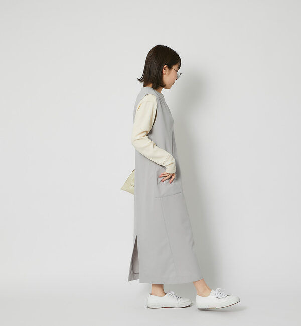  「《累計販売１万枚突破！・３サイズ展開》スリットネックジャンスカ」|ワンピース|