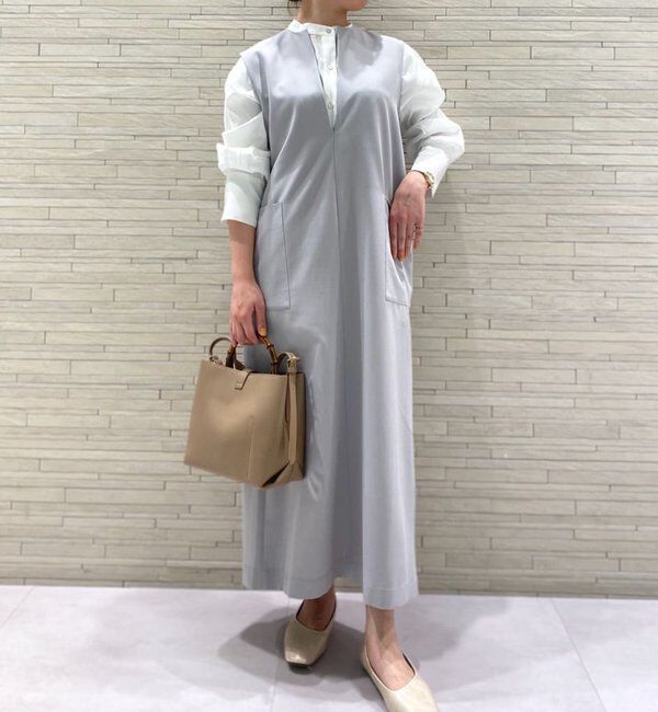  「《累計販売１万枚突破！・３サイズ展開》スリットネックジャンスカ」|ワンピース|