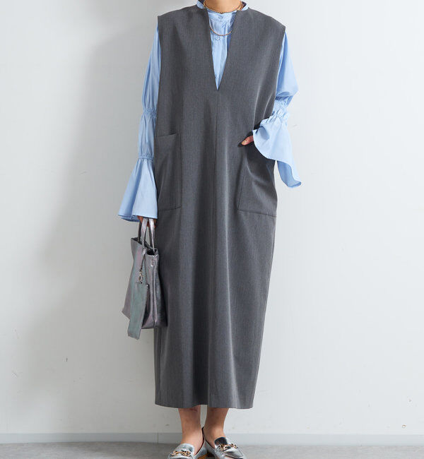  「《累計販売１万枚突破！・３サイズ展開》スリットネックジャンスカ」|ワンピース|