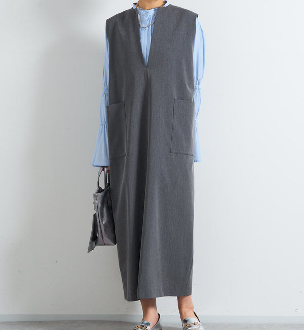  「《累計販売１万枚突破！・３サイズ展開》スリットネックジャンスカ」|ワンピース|