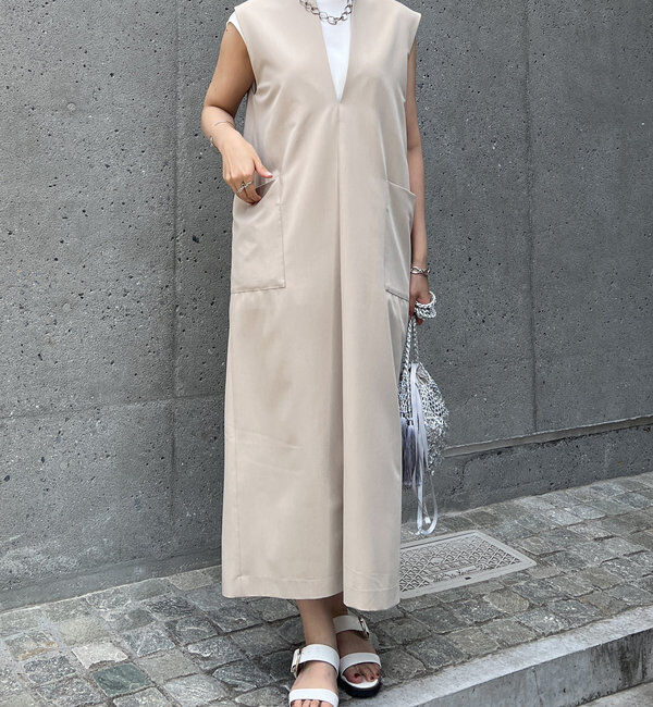  「《累計販売１万枚突破！・３サイズ展開》スリットネックジャンスカ」|ワンピース|