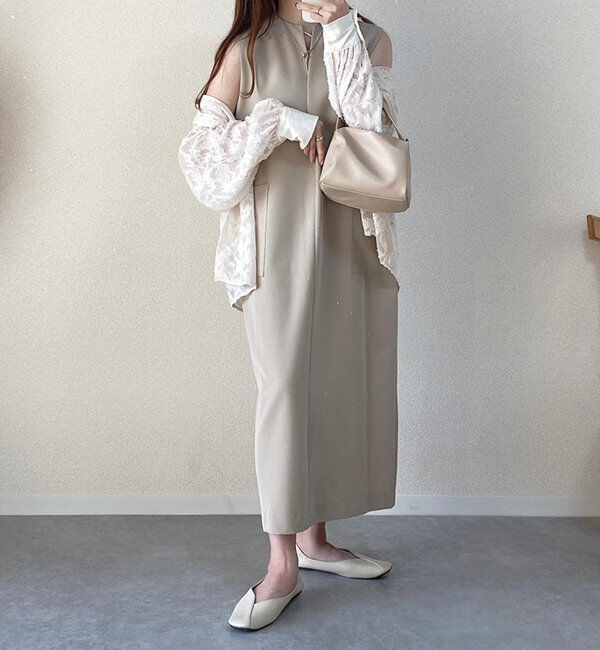  「《累計販売１万枚突破！・３サイズ展開》スリットネックジャンスカ」|ワンピース|