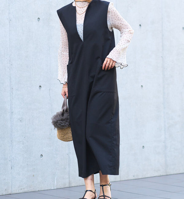  「《累計販売１万枚突破！・３サイズ展開》スリットネックジャンスカ」|ワンピース|