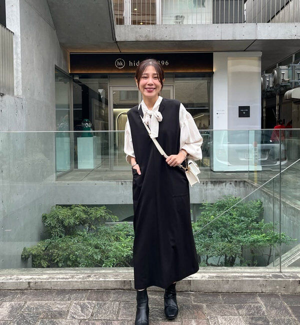  「《累計販売１万枚突破！・３サイズ展開》スリットネックジャンスカ」|ワンピース|