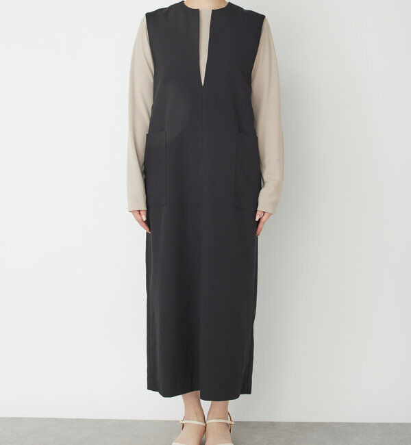  「《累計販売１万枚突破！・３サイズ展開》スリットネックジャンスカ」|ワンピース|