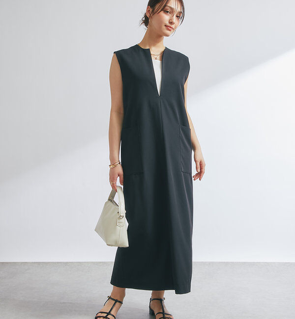  「《累計販売１万枚突破！・３サイズ展開》スリットネックジャンスカ」|ワンピース|