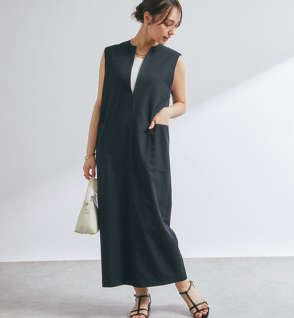  「《累計販売１万枚突破！・３サイズ展開》スリットネックジャンスカ」|ワンピース|