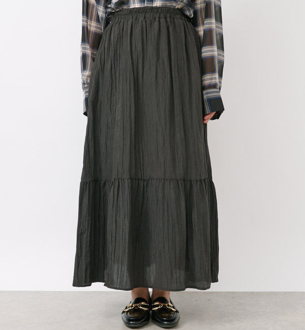  「《ウエストゴムでストレスフリー》ヴィンテージシワ加工スカート」|スカート|