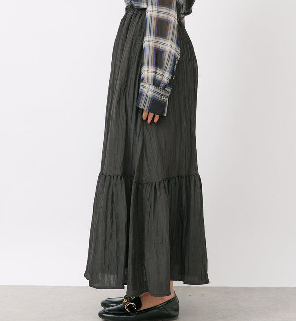  「《ウエストゴムでストレスフリー》ヴィンテージシワ加工スカート」|スカート|