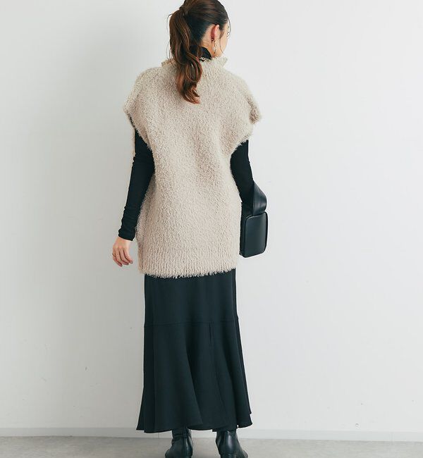  「《こなれカジュアルに◎》カールボアライクニットZIPベスト」|ニット・セーター|