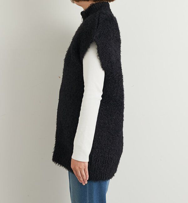  「《こなれカジュアルに◎》カールボアライクニットZIPベスト」|ニット・セーター|