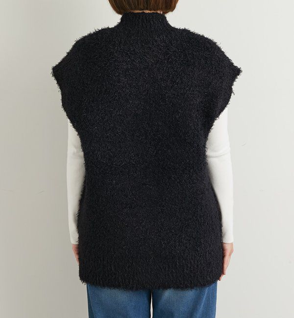  「《こなれカジュアルに◎》カールボアライクニットZIPベスト」|ニット・セーター|