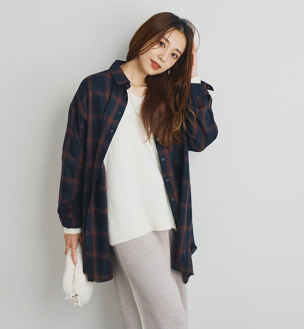  「《こなれ感を演出》先染めオンブレチェックシャツ」|シャツ・ブラウス|
