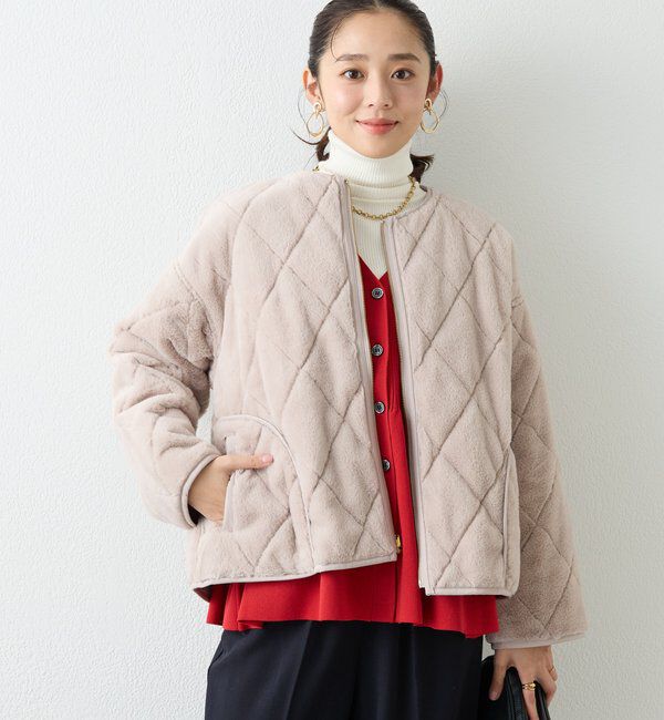  「《2WAY仕様◎》リバーシブルZIPファーキルトブルゾン」|その他|