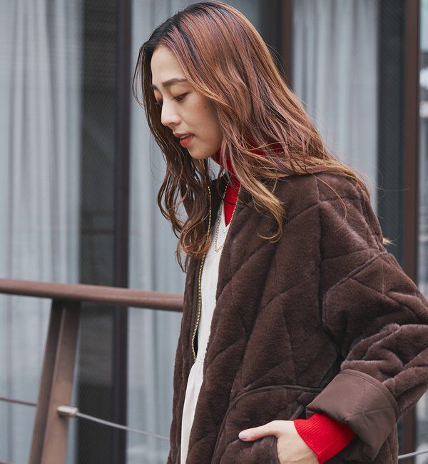  「《2WAY仕様◎》リバーシブルZIPファーキルトブルゾン」|その他|