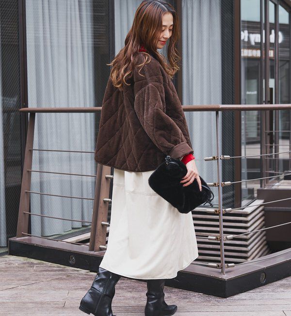  「《2WAY仕様◎》リバーシブルZIPファーキルトブルゾン」|その他|