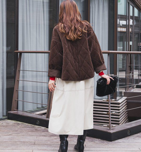  「《2WAY仕様◎》リバーシブルZIPファーキルトブルゾン」|その他|