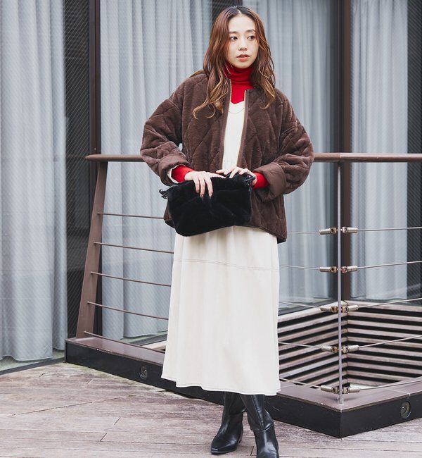  「《2WAY仕様◎》リバーシブルZIPファーキルトブルゾン」|その他|