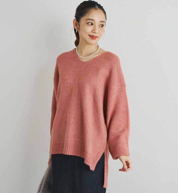  「《人気アイテム・柔らかく軽い着心地》ヤクライクVネックニット」|ニット・セーター|