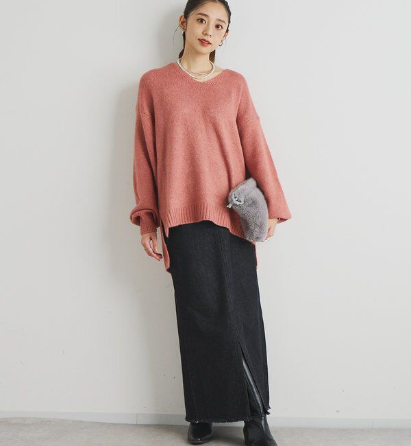  「《人気アイテム・柔らかく軽い着心地》ヤクライクVネックニット」|ニット・セーター|