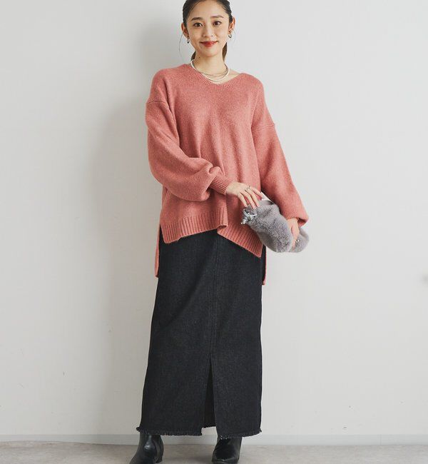  「《人気アイテム・柔らかく軽い着心地》ヤクライクVネックニット」|ニット・セーター|