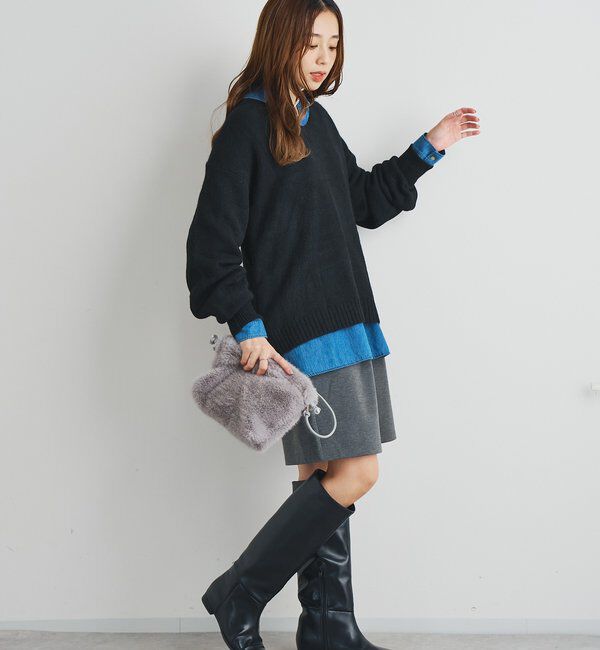  「《人気アイテム・柔らかく軽い着心地》ヤクライクVネックニット」|ニット・セーター|