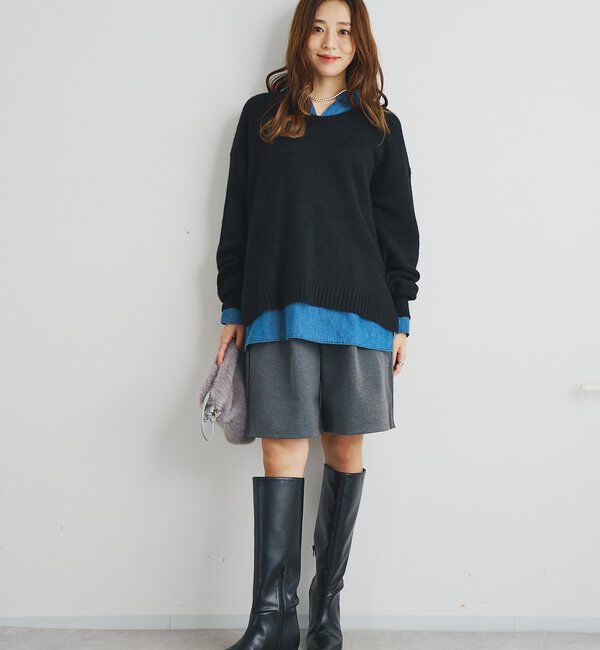  「《人気アイテム・柔らかく軽い着心地》ヤクライクVネックニット」|ニット・セーター|