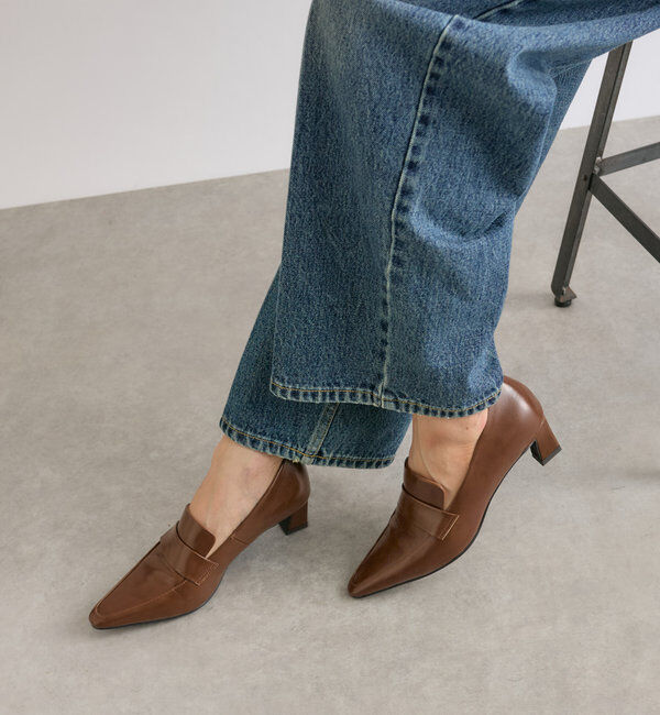  「【すっきりとした足元に】ヒールローファー」|ロングブーツ|