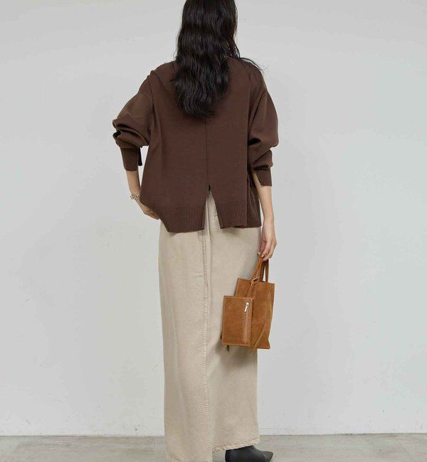  「【CHIKAコラボ】【着やせ&times;時短おしゃれ】タイ付き総針Vネックニット」|ニット・セーター|