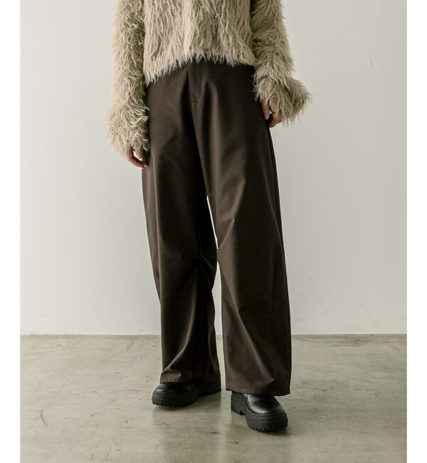  「【３サイズ/6色展開】カーブスラックス」|チノ|