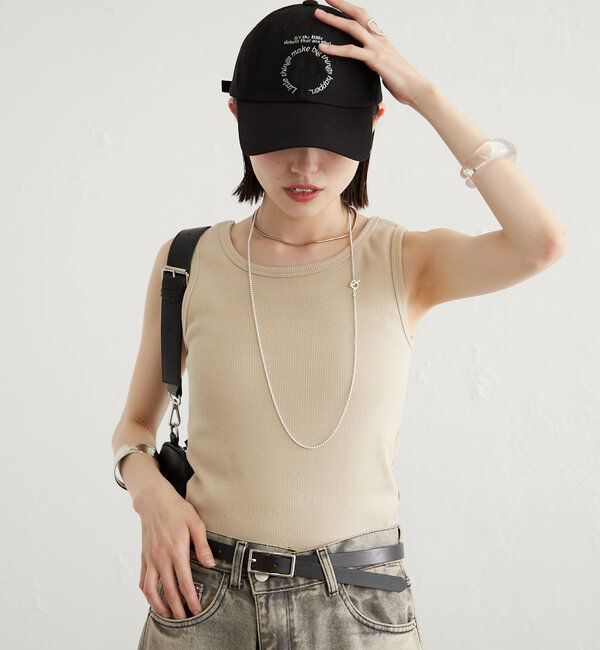  「【３色展開】リブタンク」|キャミソール|