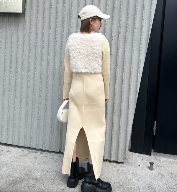  「[mline]カットアウトニットワンピース」|ワンピース|