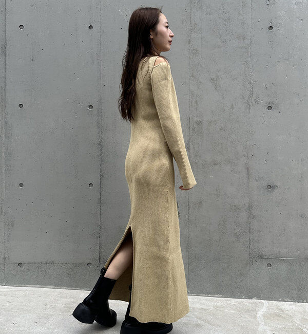  「[mline]カットアウトニットワンピース」|ワンピース|