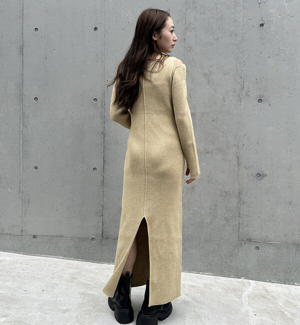  「[mline]カットアウトニットワンピース」|ワンピース|