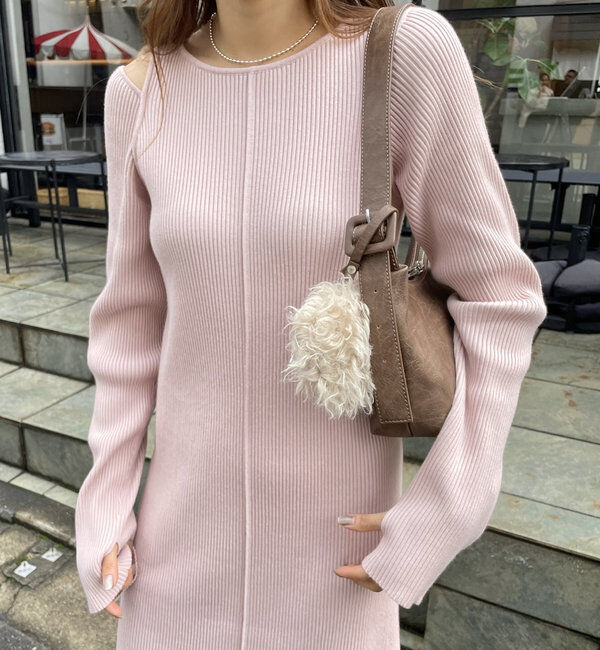  「[mline]カットアウトニットワンピース」|ワンピース|