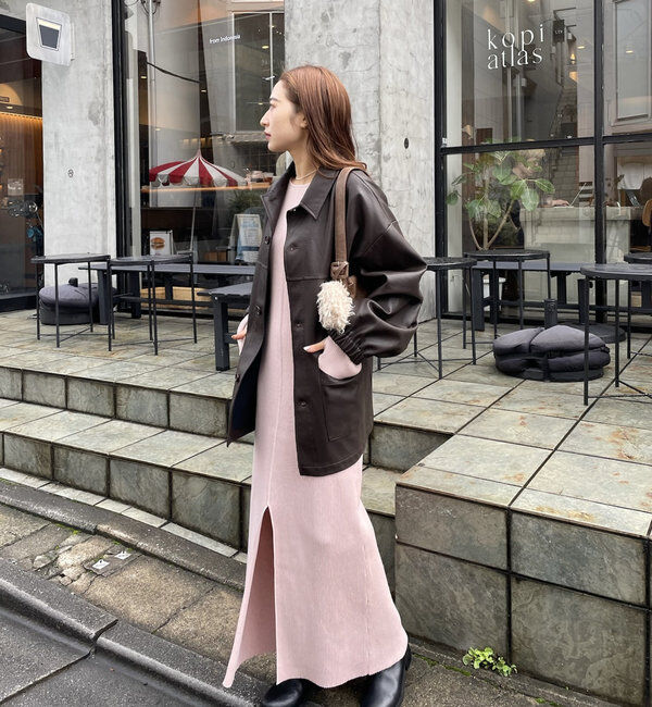  「[mline]カットアウトニットワンピース」|ワンピース|