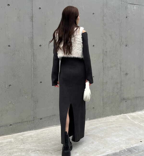  「[mline]カットアウトニットワンピース」|ワンピース|