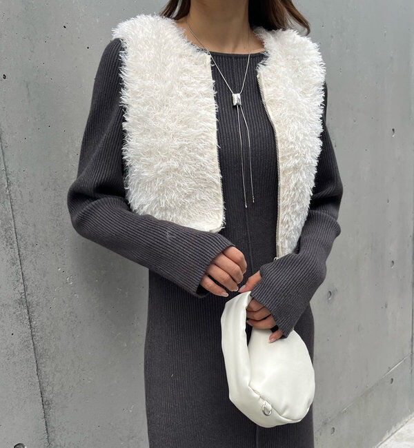  「[mline]カットアウトニットワンピース」|ワンピース|