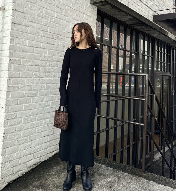  「[mline]カットアウトニットワンピース」|ワンピース|