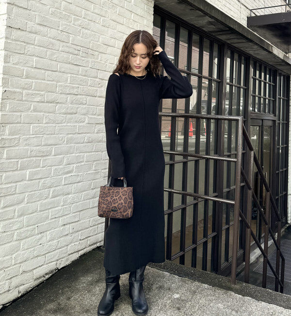  「[mline]カットアウトニットワンピース」|ワンピース|