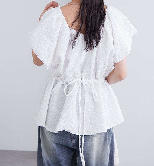  「エンボスパフブラウス」|シャツ・ブラウス|