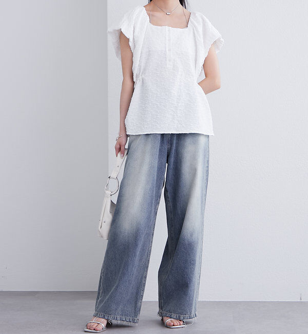  「エンボスパフブラウス」|シャツ・ブラウス|