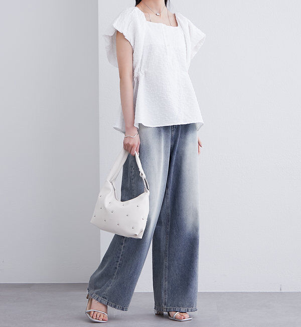  「エンボスパフブラウス」|シャツ・ブラウス|