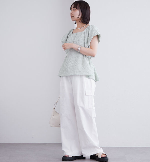  「エンボスパフブラウス」|シャツ・ブラウス|