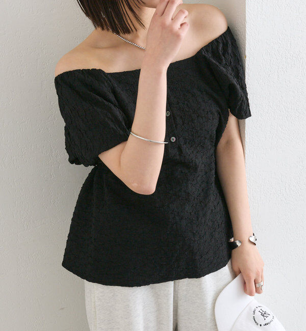  「エンボスパフブラウス」|シャツ・ブラウス|